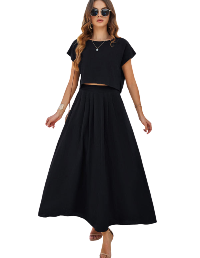 SHOPIQAT New Spring and Summer Casual Sleeveless Top and Long Skirt Suit - Premium from shopiqat - Just $11.200! Shop now at shopiqat